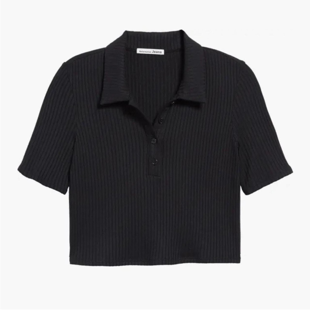 Reformation jeans Robby rib knit crop polo